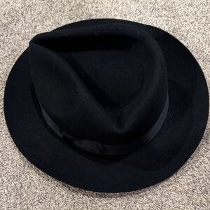 Handshow Classic Black Men’s Wool Felt Fedora Hat XXL 61 cm
